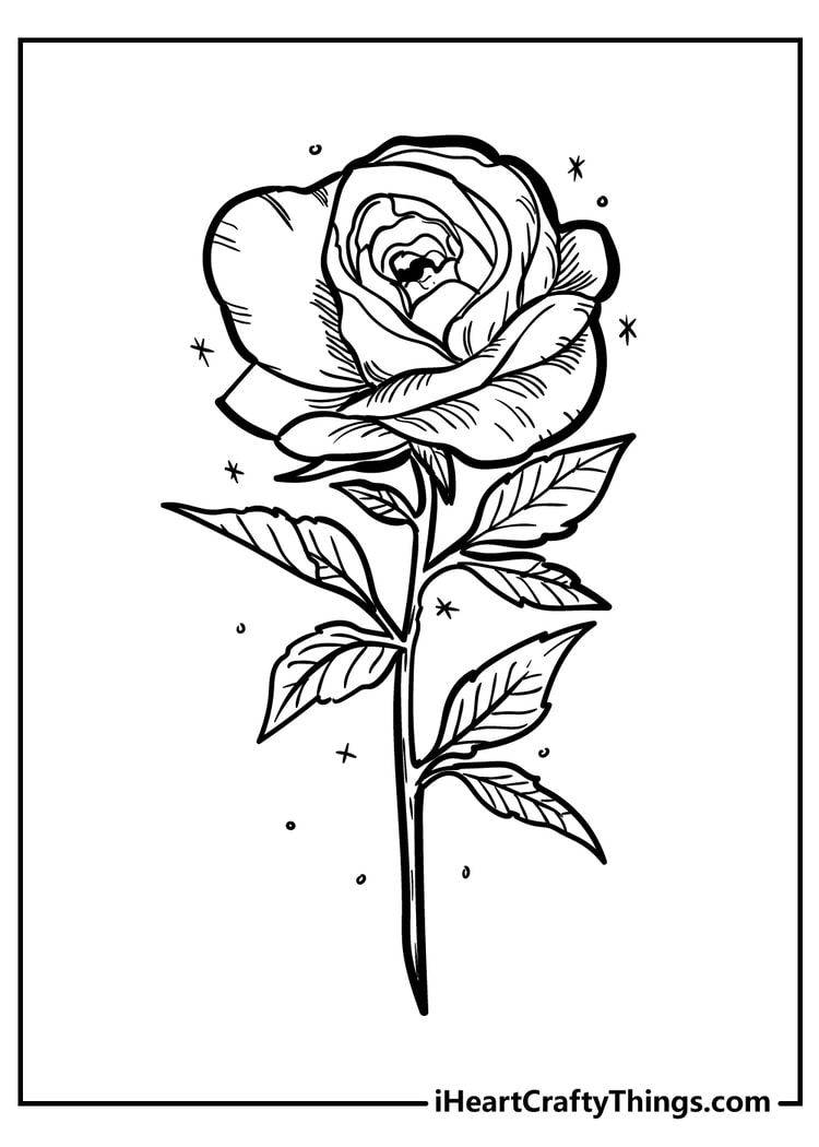 180+ Color Pages Roses 3