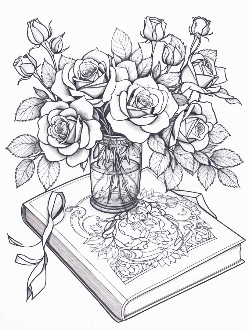 180+ Color Pages Roses 34