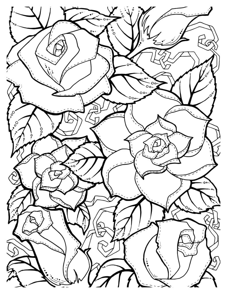 180+ Color Pages Roses 57