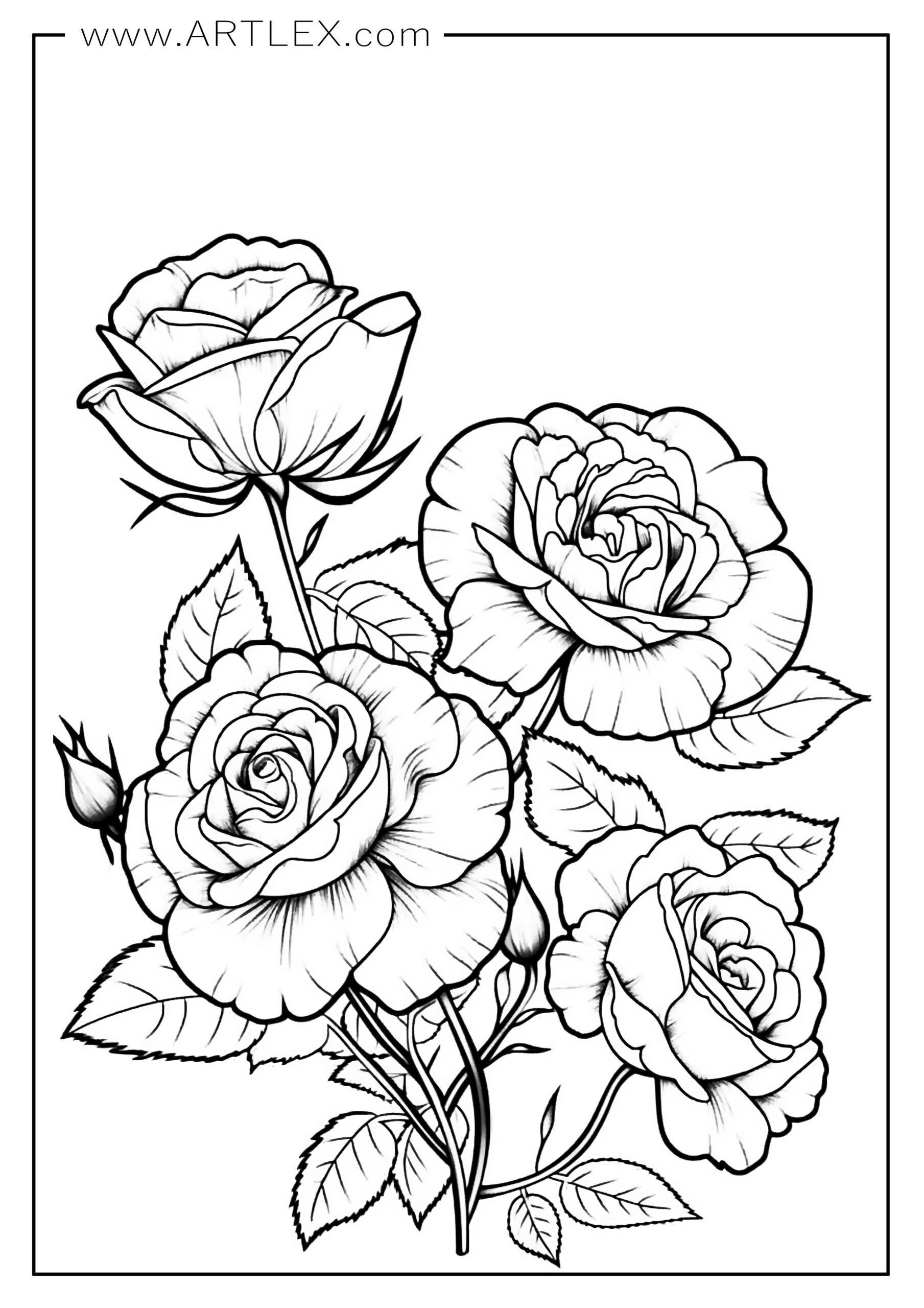 180+ Color Pages Roses 75