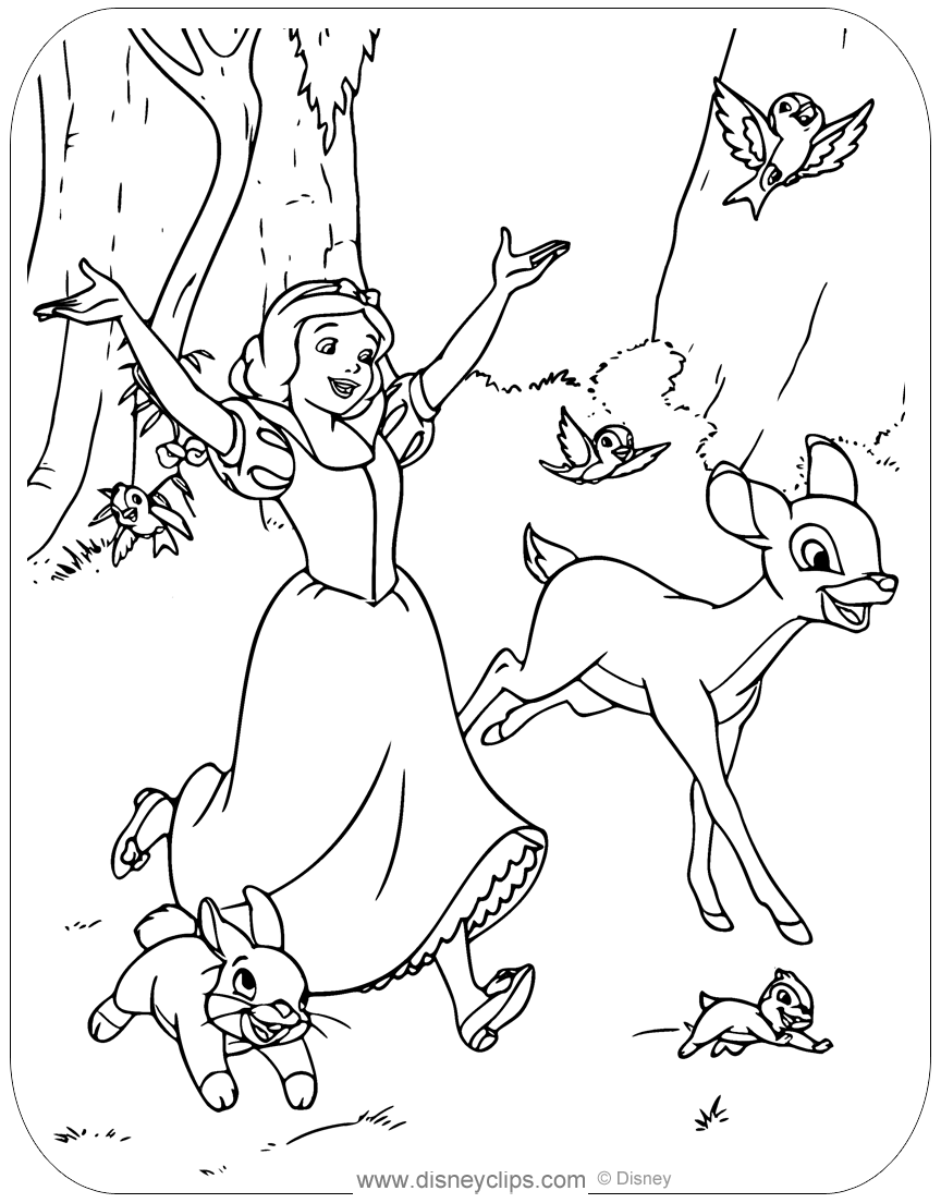 190+ Disney Snow White Coloring Pages Printable 131