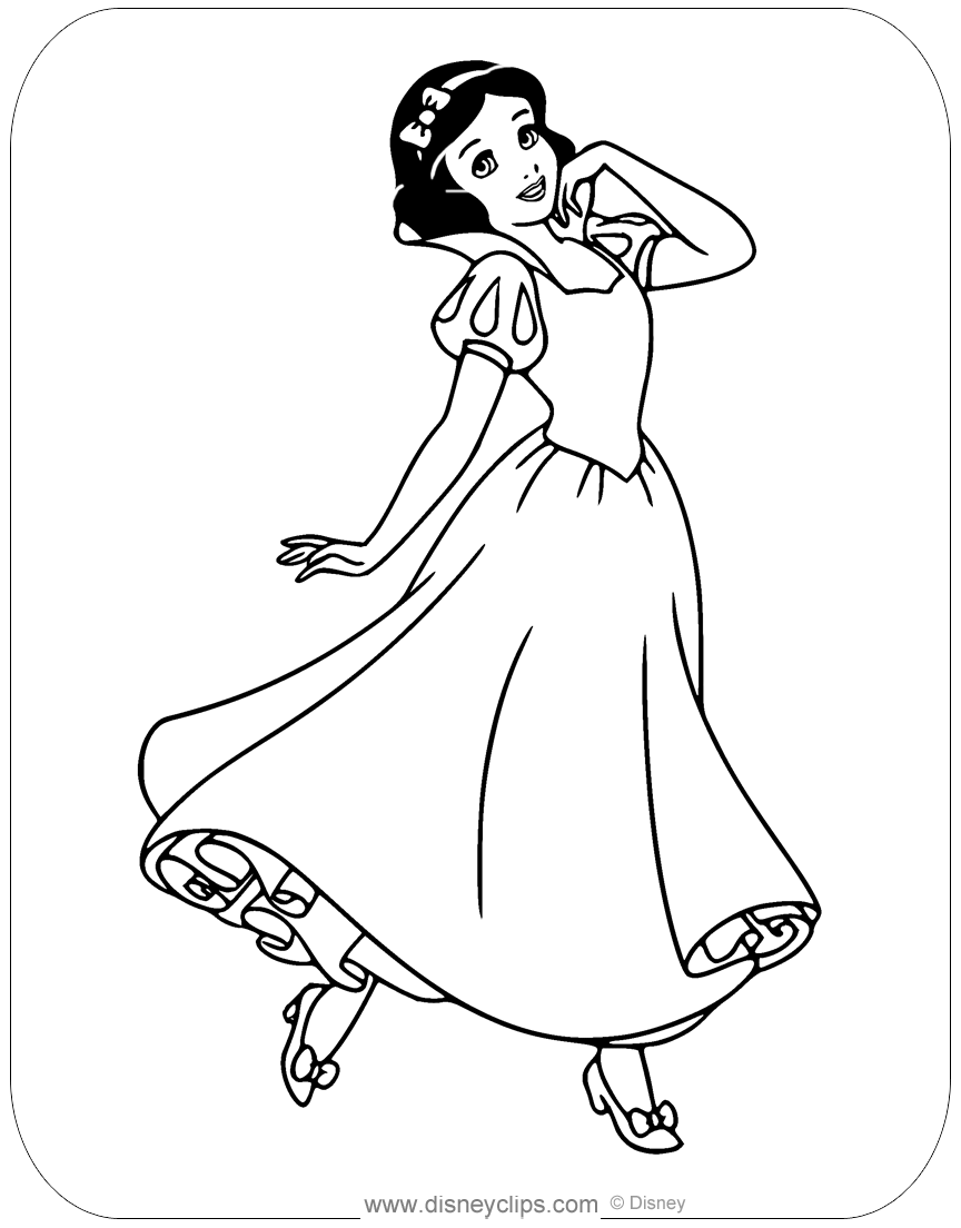 190+ Disney Snow White Coloring Pages Printable 15