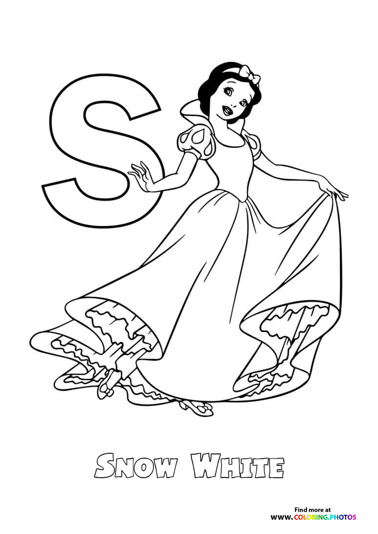 190+ Disney Snow White Coloring Pages Printable 175