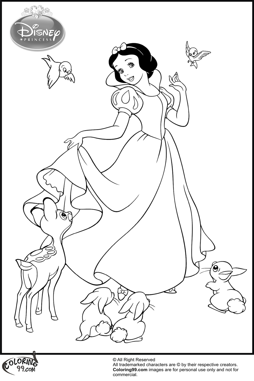 190+ Disney Snow White Coloring Pages Printable 30