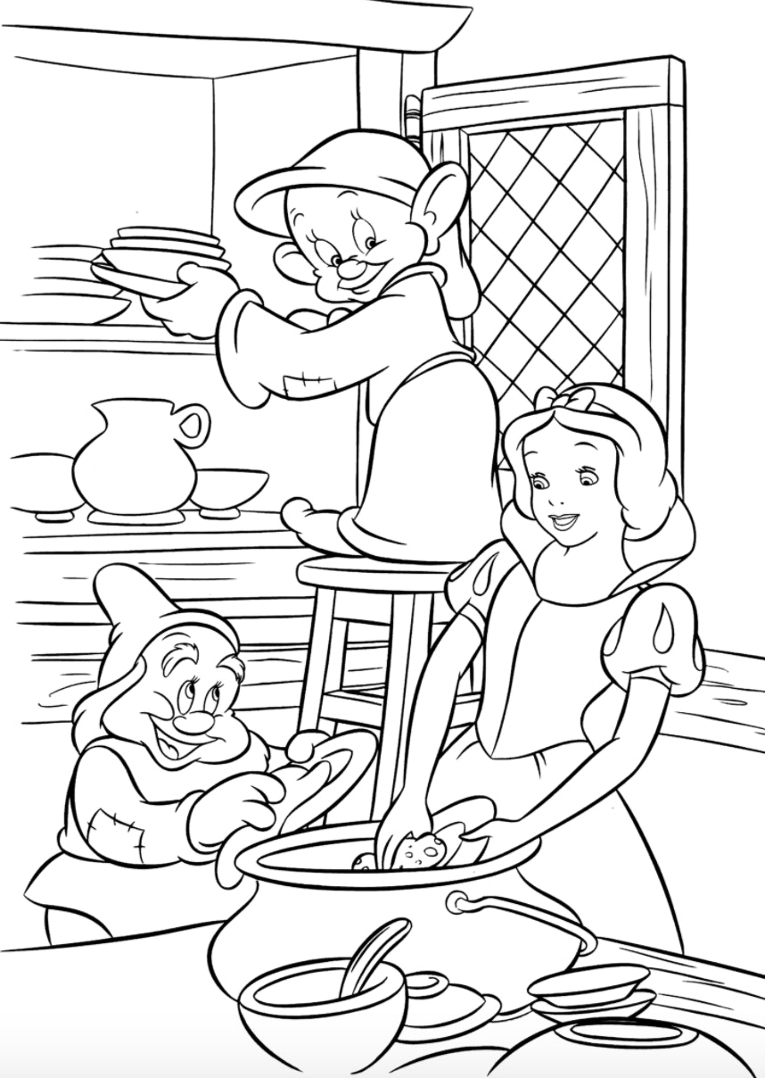 190+ Disney Snow White Coloring Pages Printable 61