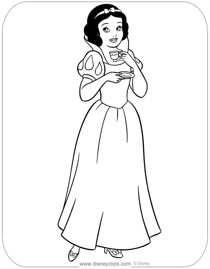 190+ Disney Snow White Coloring Pages Printable 9