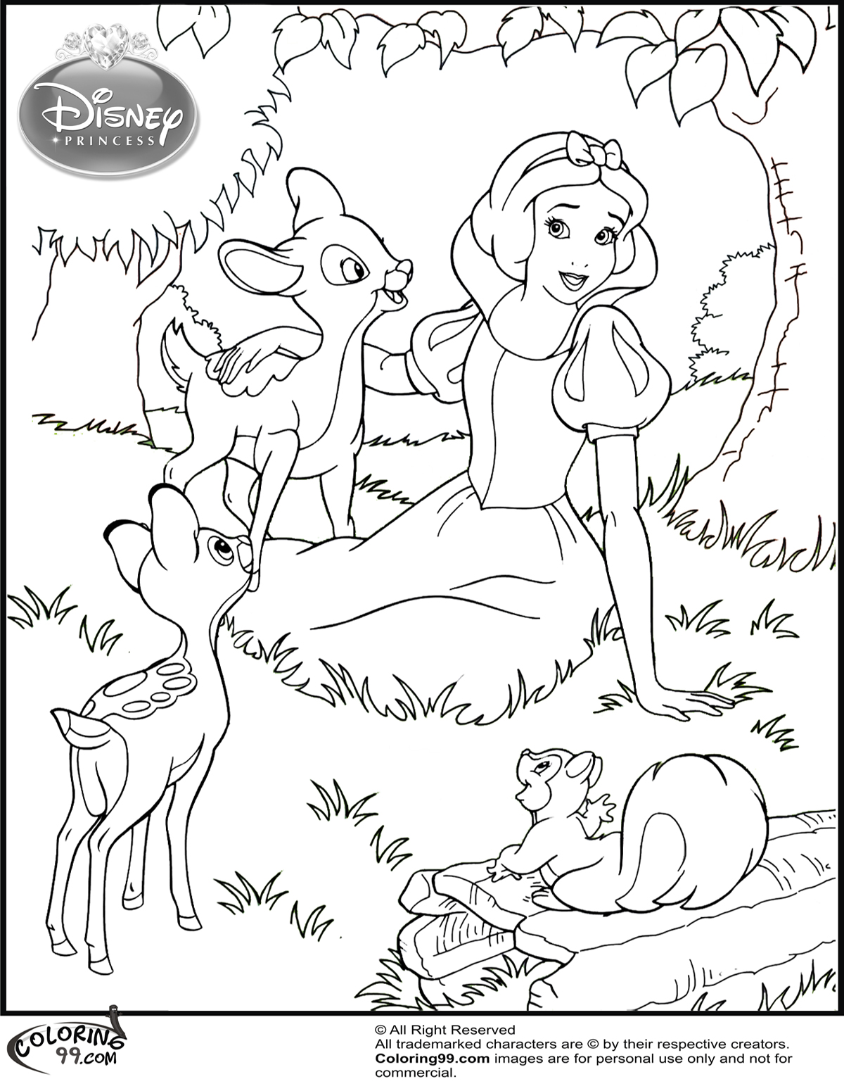 190+ Disney Snow White Coloring Pages Printable 98