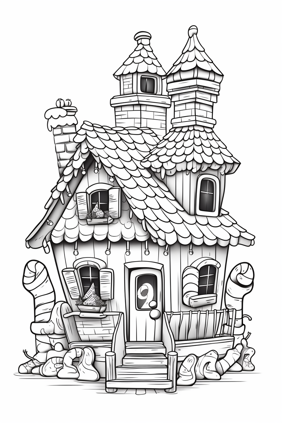 200 Gingerbread House Coloring Pages: Sweet Holiday Coloring 106