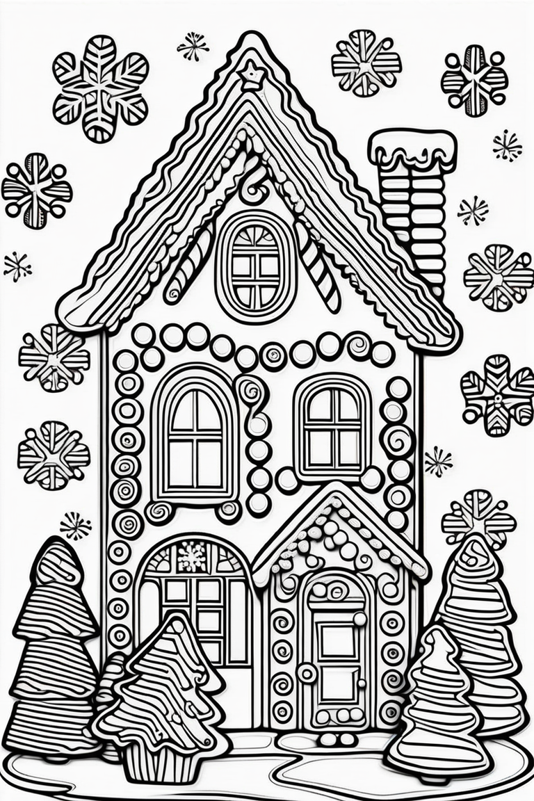 200 Gingerbread House Coloring Pages: Sweet Holiday Coloring 141