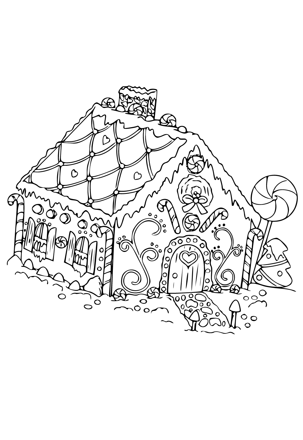 200 Gingerbread House Coloring Pages: Sweet Holiday Coloring 19