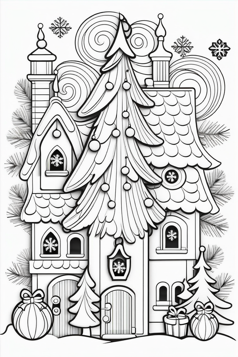 200 Gingerbread House Coloring Pages: Sweet Holiday Coloring 194