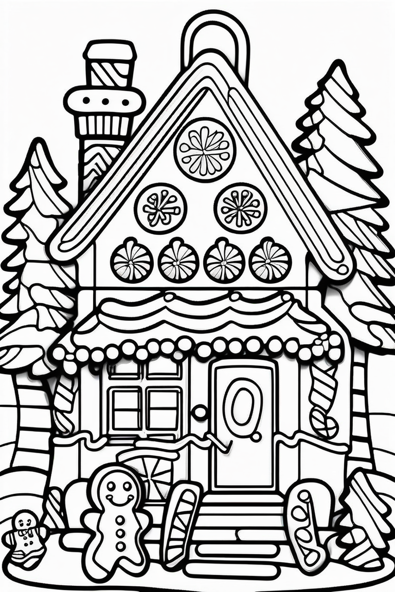 200 Gingerbread House Coloring Pages: Sweet Holiday Coloring 49