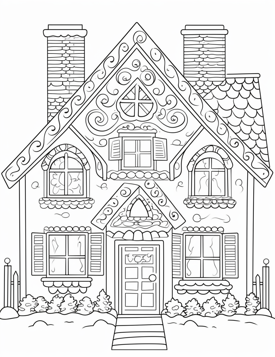 200 Gingerbread House Coloring Pages: Sweet Holiday Coloring 59