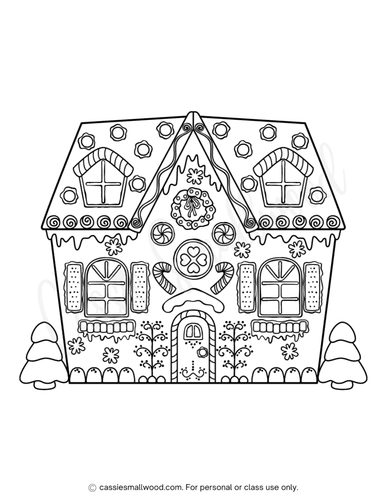 200 Gingerbread House Coloring Pages: Sweet Holiday Coloring 6