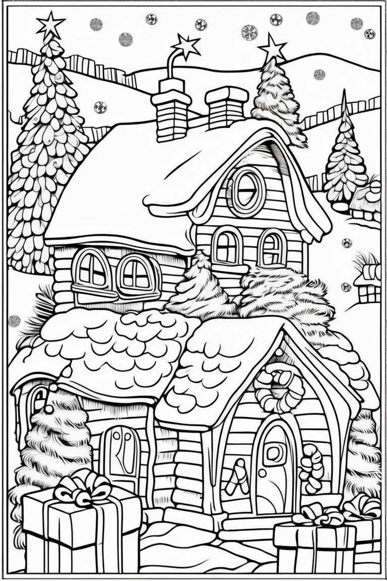 200 Gingerbread House Coloring Pages: Sweet Holiday Coloring 96