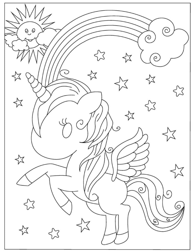 200 Rainbow Coloring Pages: Colorful Creations 130