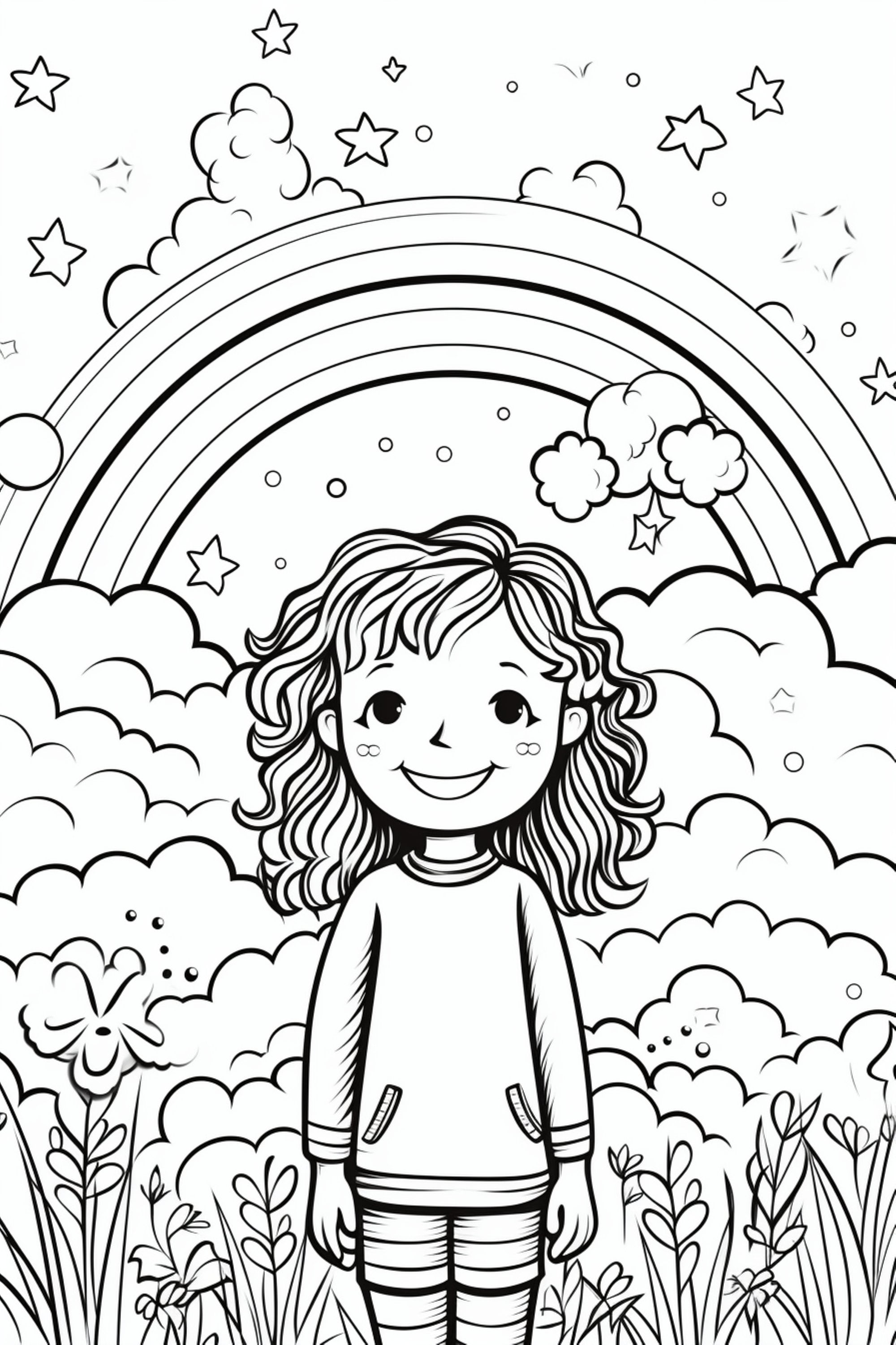 200 Rainbow Coloring Pages: Colorful Creations 197