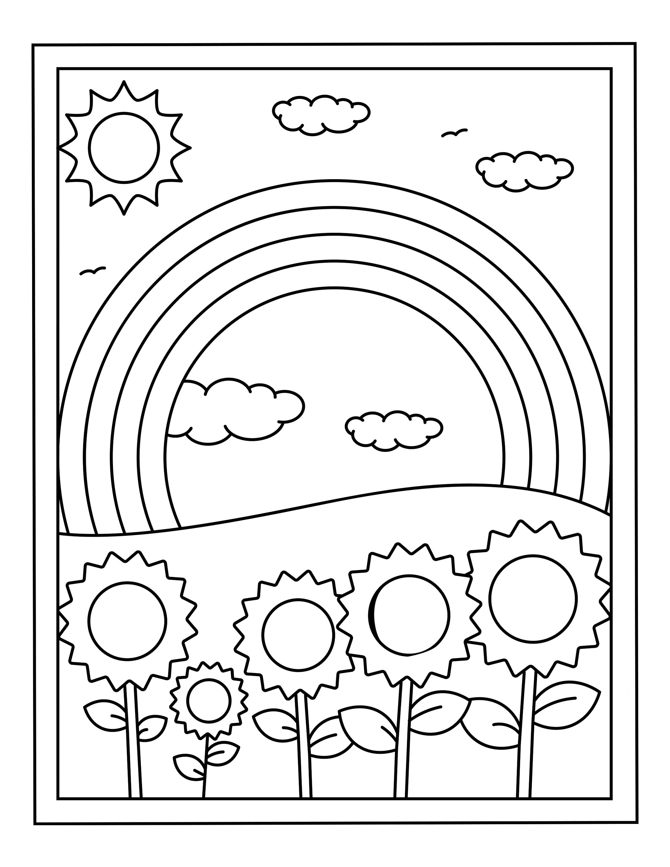 200 Rainbow Coloring Pages: Colorful Creations 198