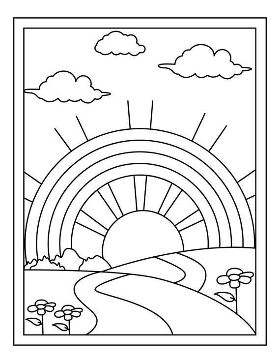 200 Rainbow Coloring Pages: Colorful Creations 49