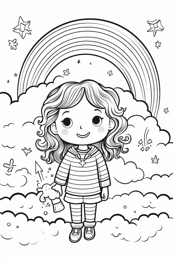 200 Rainbow Coloring Pages: Colorful Creations 59