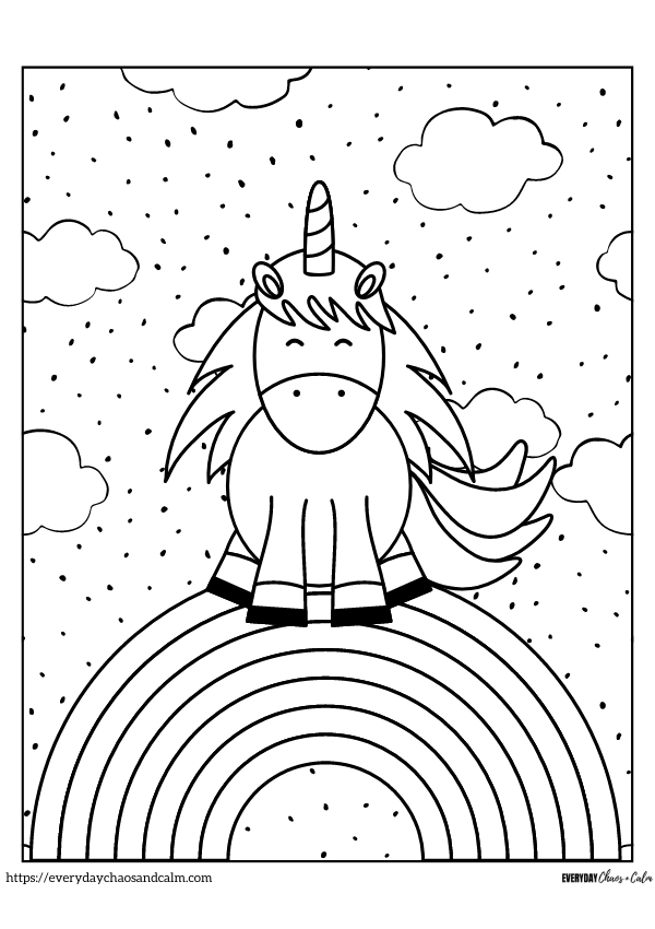 200 Rainbow Coloring Pages: Colorful Creations 65