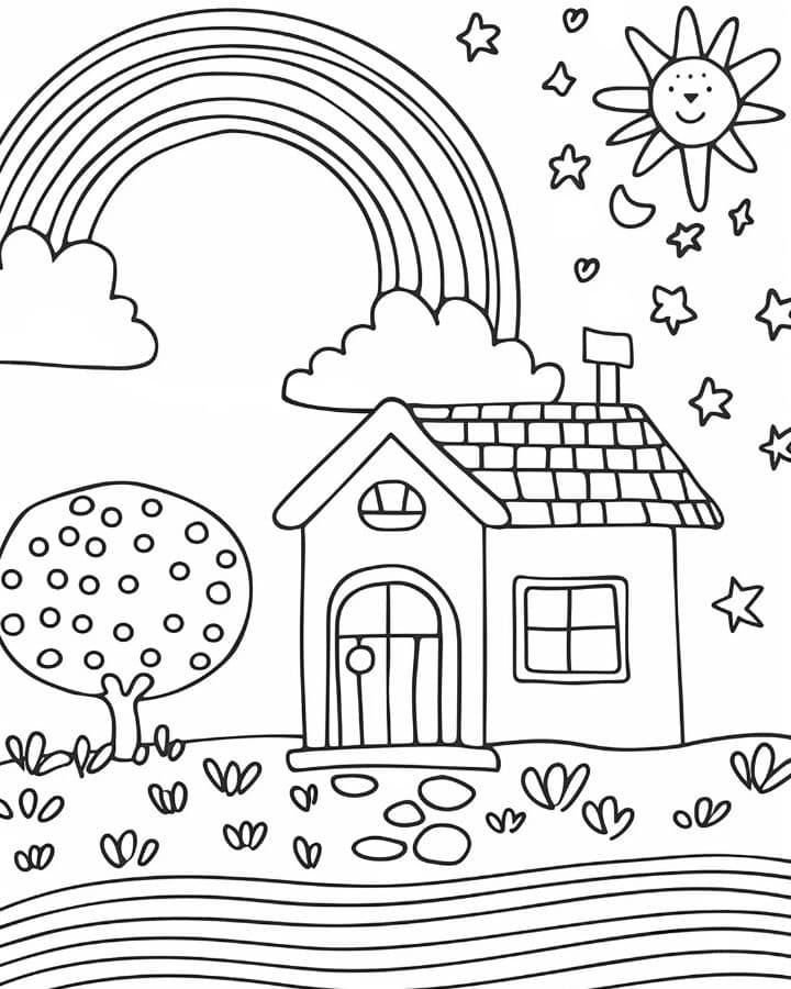 200 Rainbow Coloring Pages: Colorful Creations 89