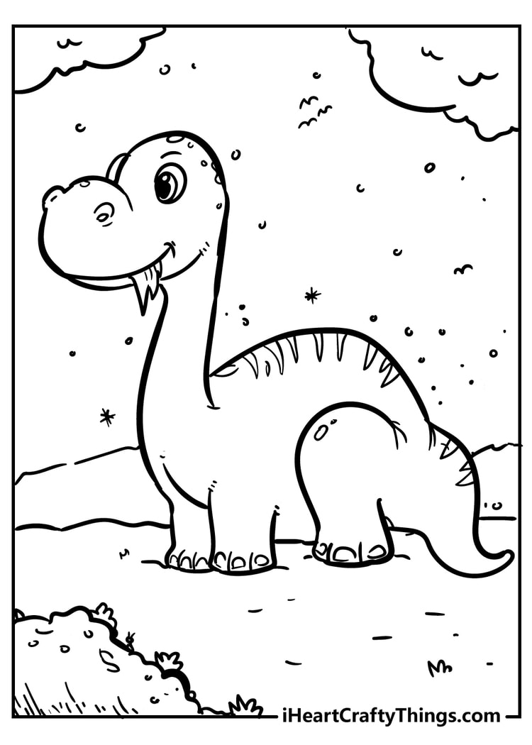 99+ Cute Dinosaur Coloring Pages 21