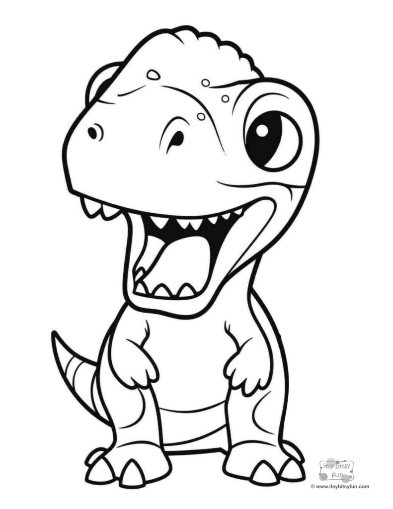 99+ Cute Dinosaur Coloring Pages 4