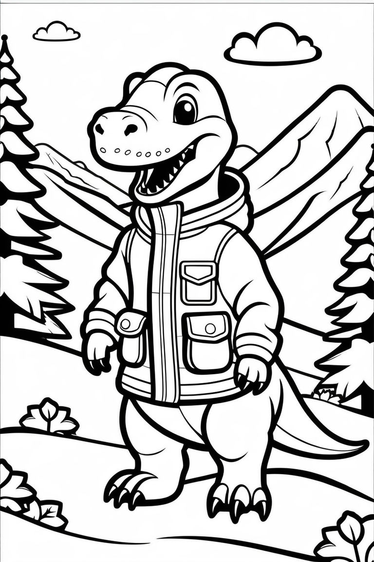 99+ Cute Dinosaur Coloring Pages 64