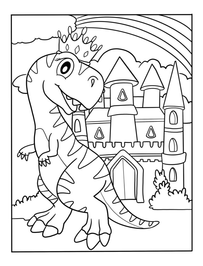 99+ Cute Dinosaur Coloring Pages 7