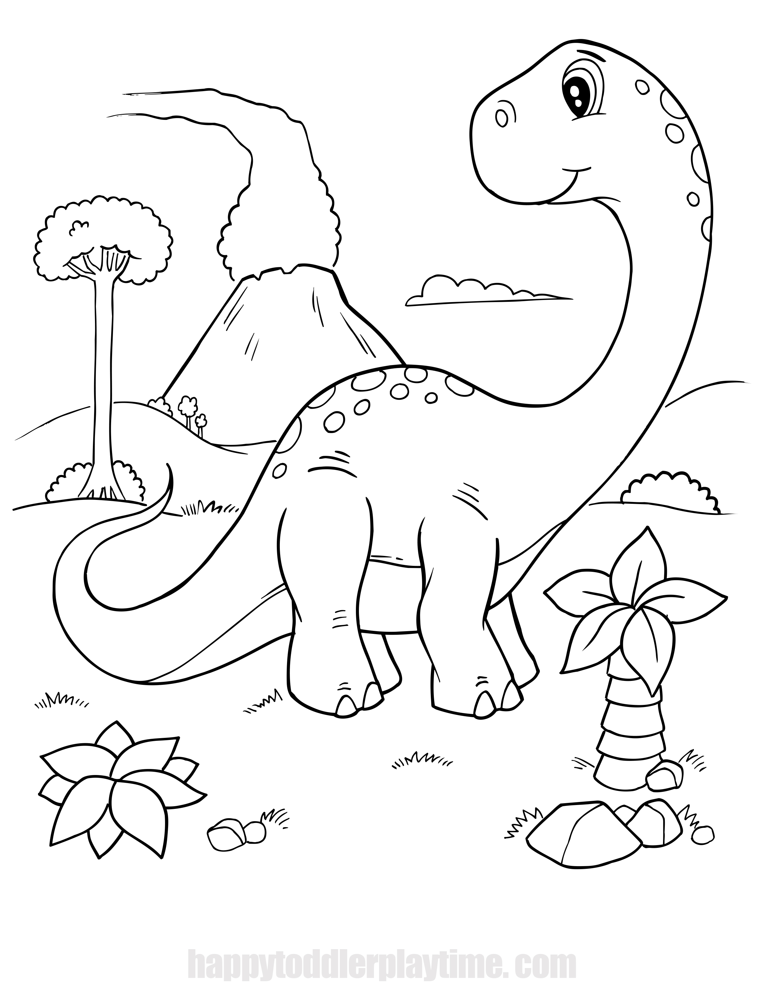 99+ Cute Dinosaur Coloring Pages 76