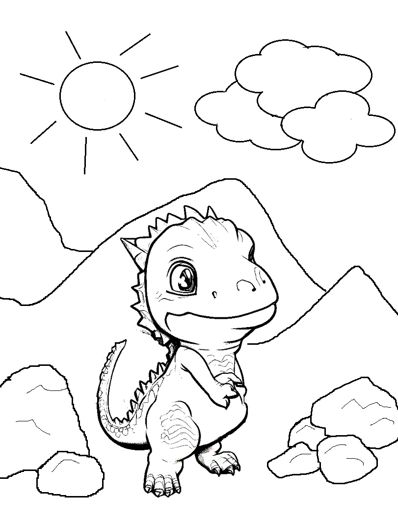 99+ Cute Dinosaur Coloring Pages 99