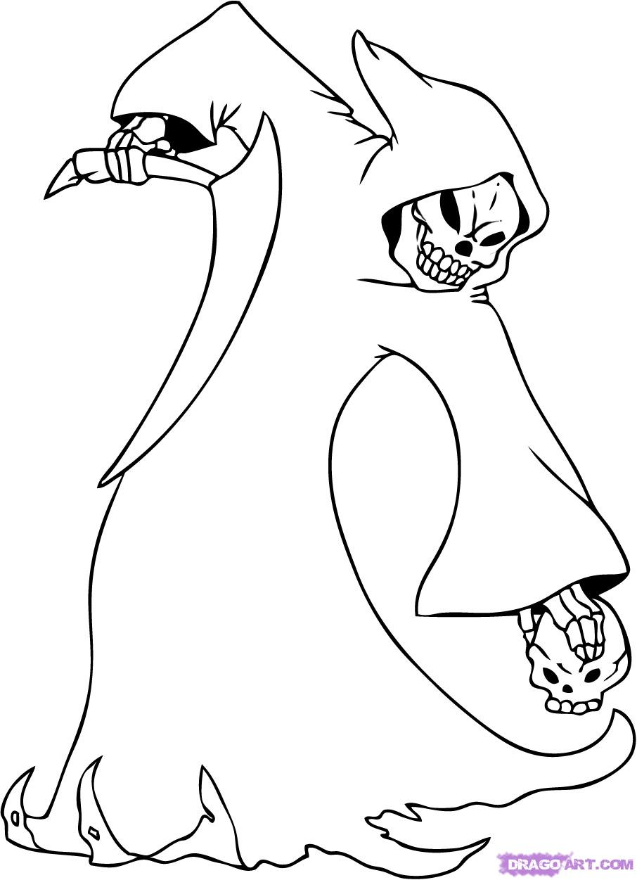 grim reaper coloring pages printable jpg