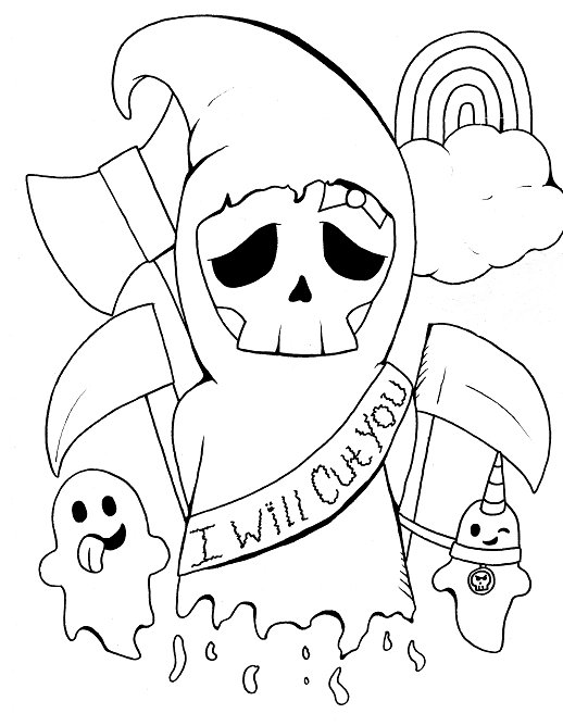 104 Grim Reaper Coloring Pages Printable 7