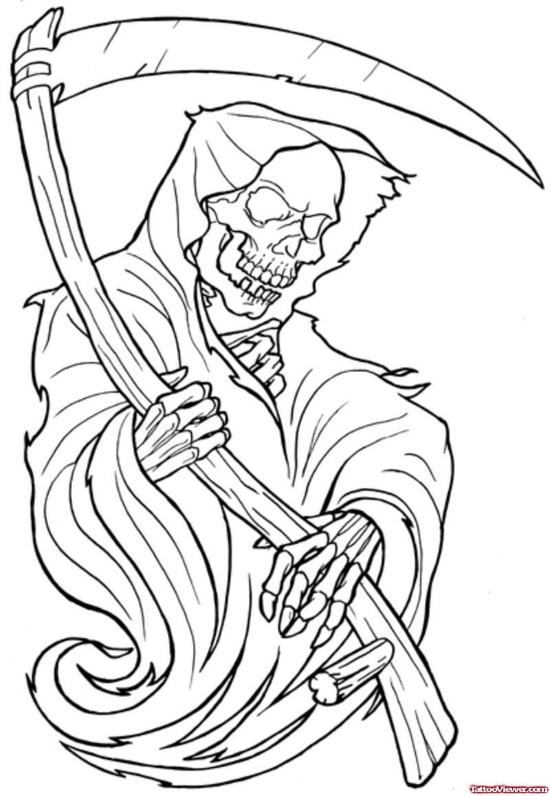 104 Grim Reaper Coloring Pages Printable 70