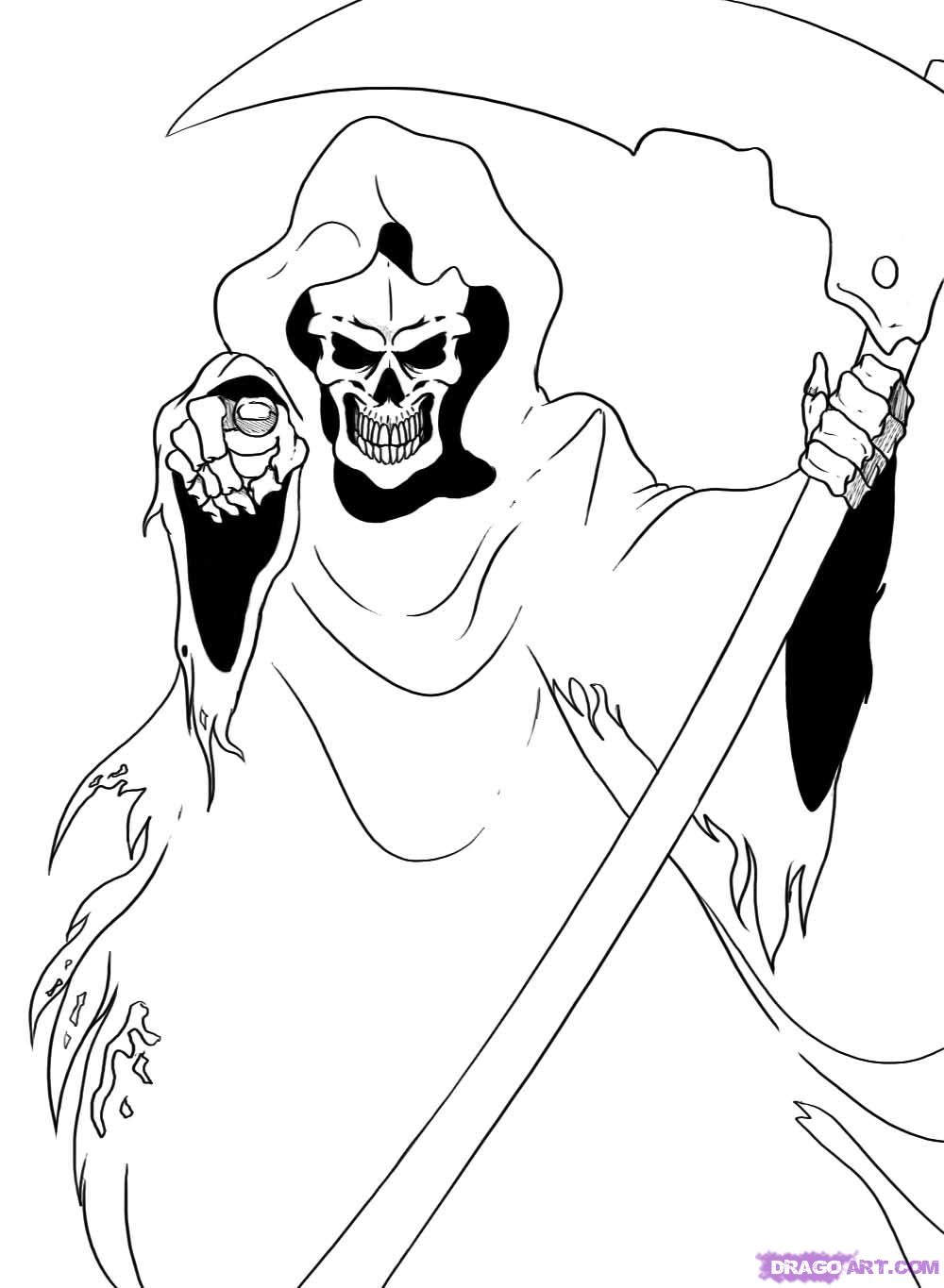 104 Grim Reaper Coloring Pages Printable 93