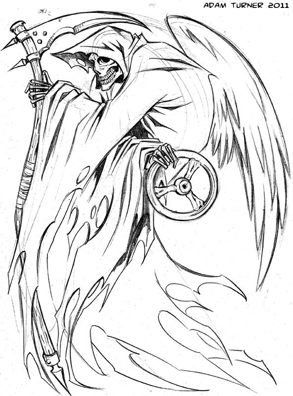 grim reaper coloring pages printable jpg