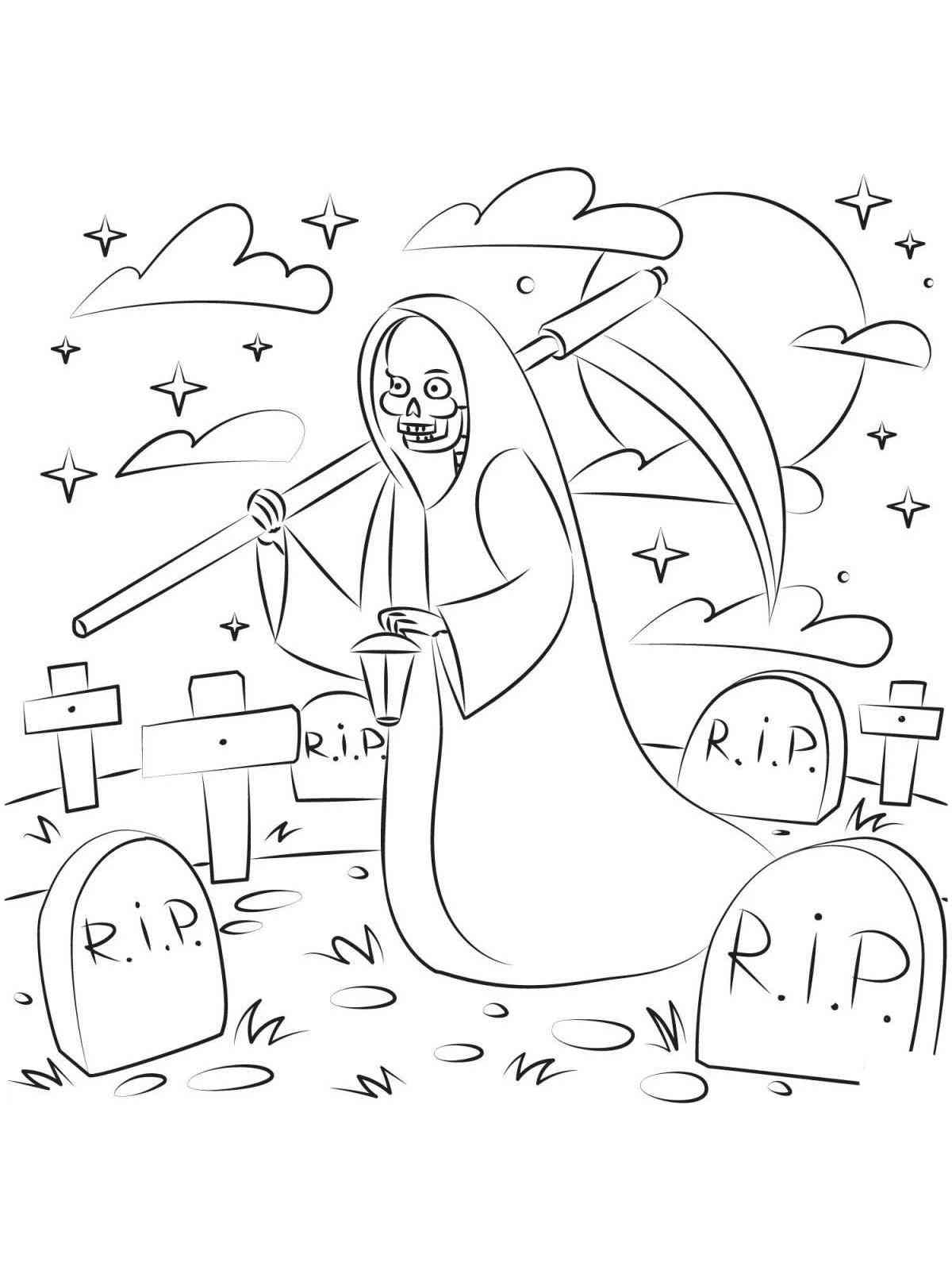 104 Grim Reaper Coloring Pages Printable 98