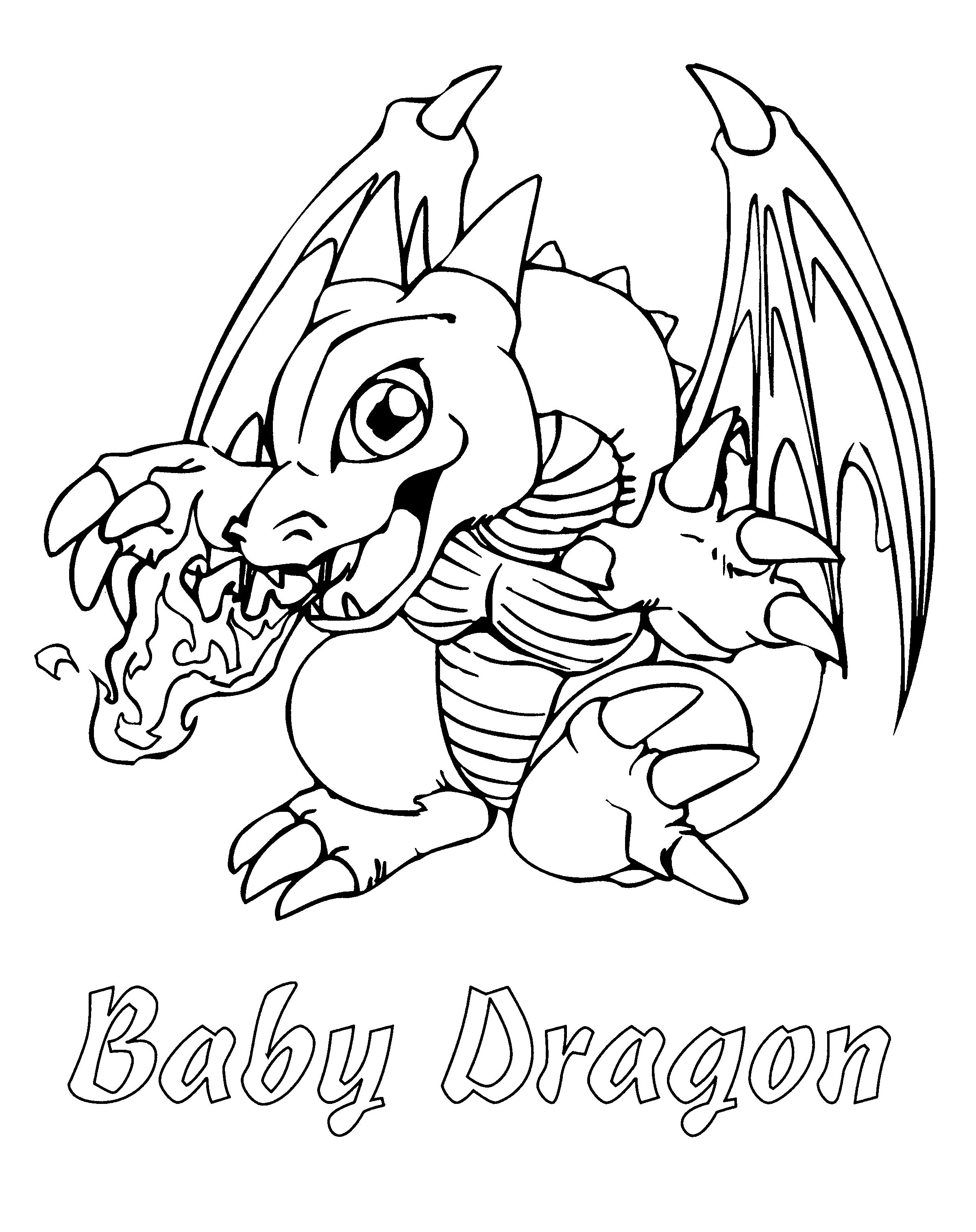 dragon coloring pages for kids printable jpg