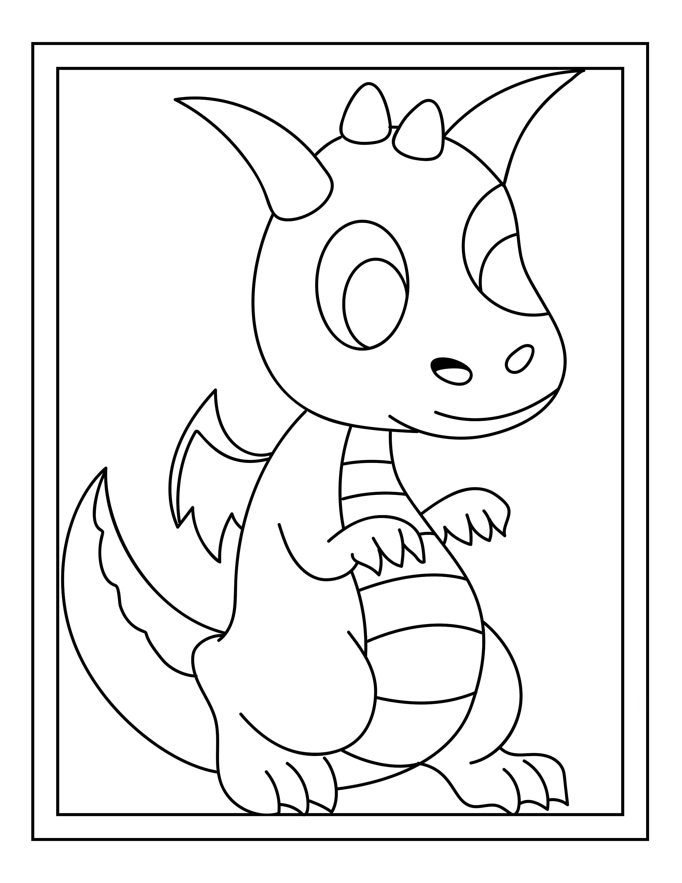 107 Dragon Coloring Pages for Kids Printable 17