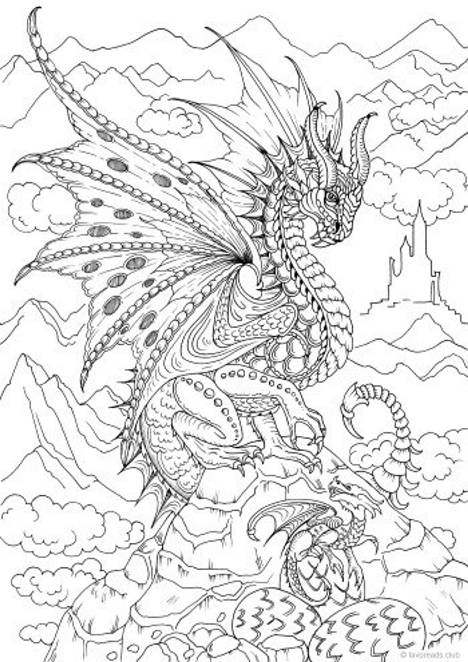 107 Dragon Coloring Pages for Kids Printable 23