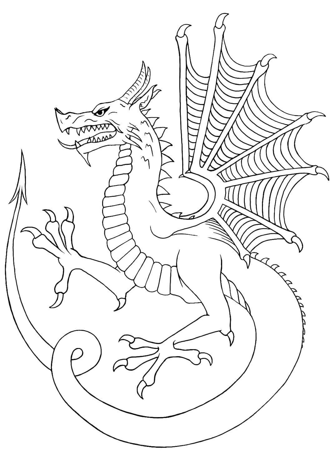 107 Dragon Coloring Pages for Kids Printable 3