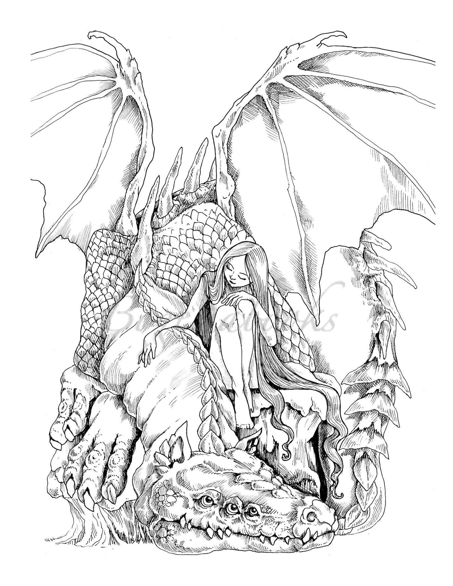 dragon coloring pages for kids printable jpg