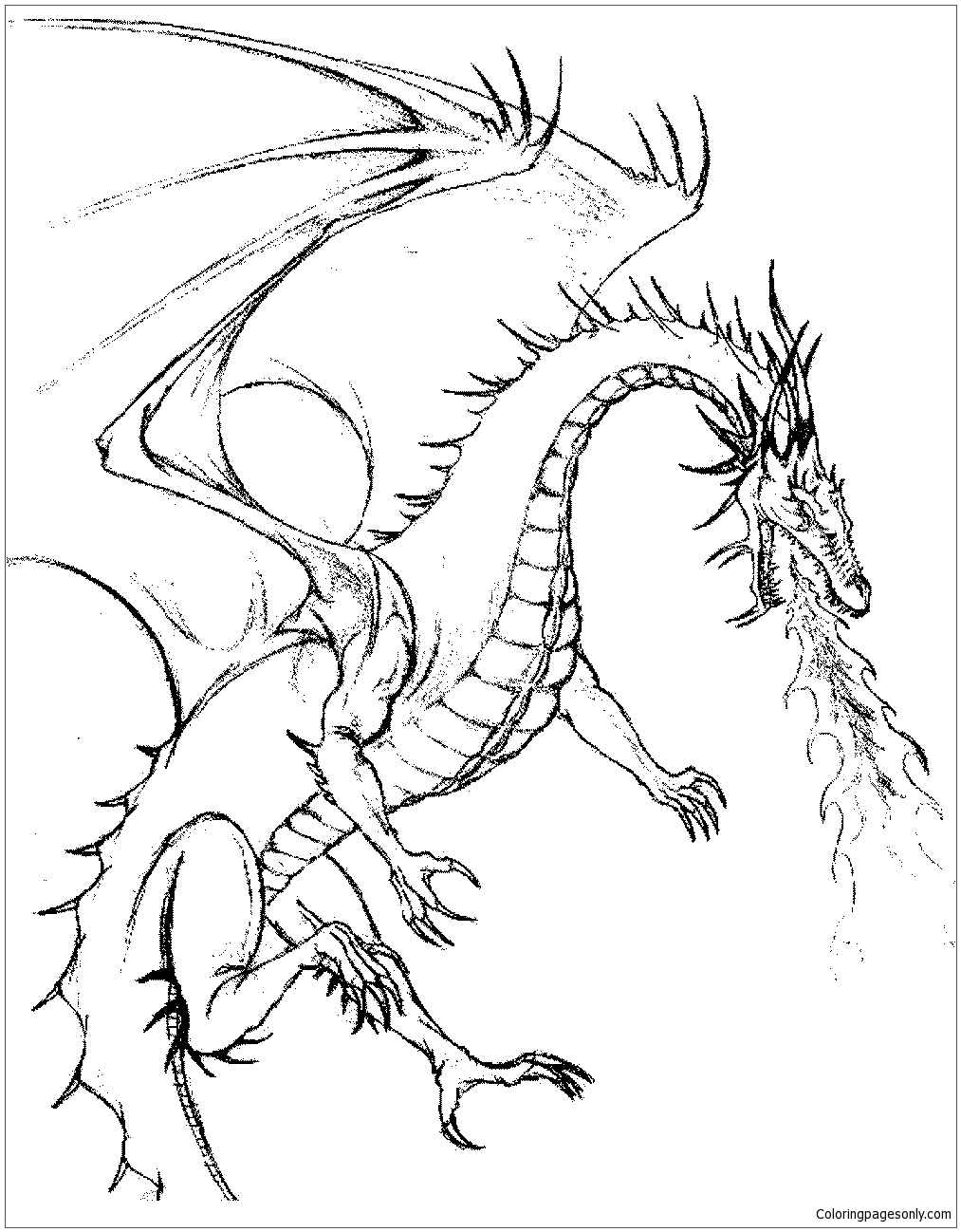 dragon coloring pages for kids printable jpg