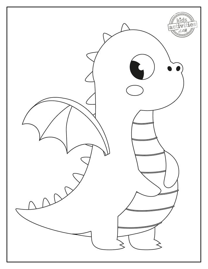 dragon coloring pages for kids printable jpg