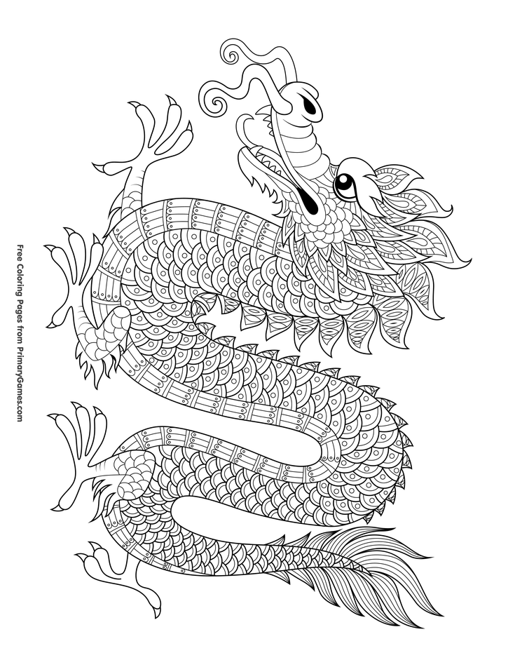 107 Dragon Coloring Pages for Kids Printable 59