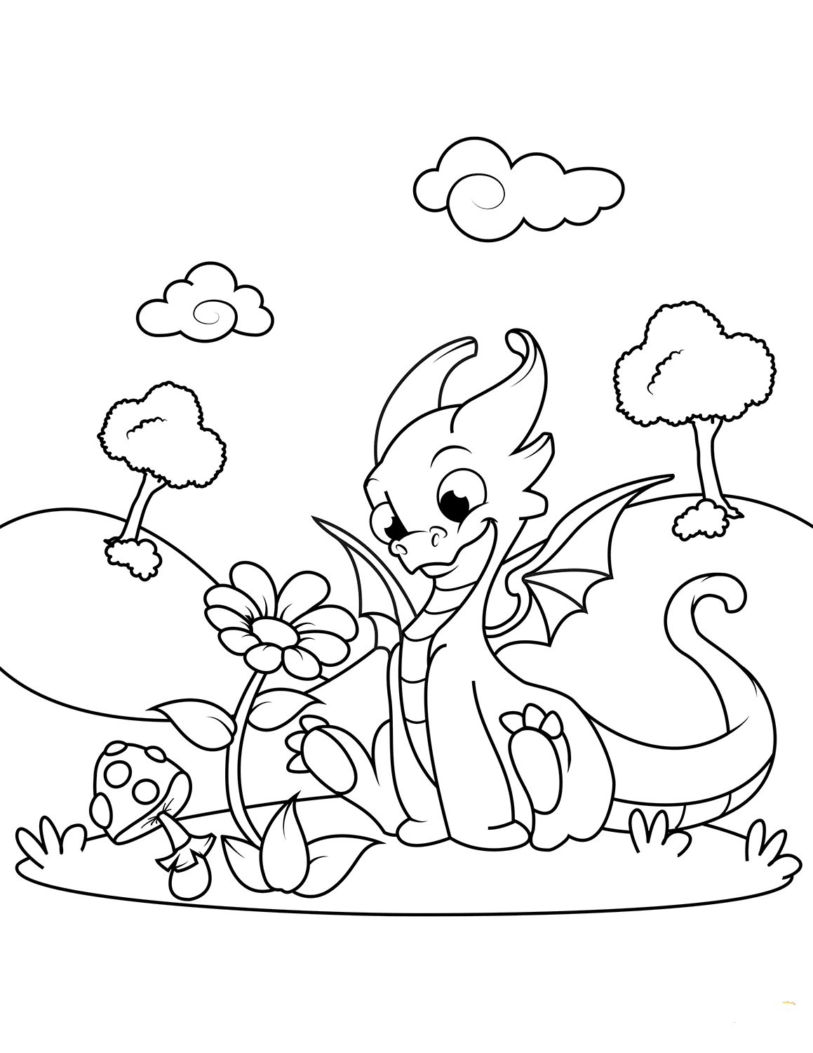 107 Dragon Coloring Pages for Kids Printable 61