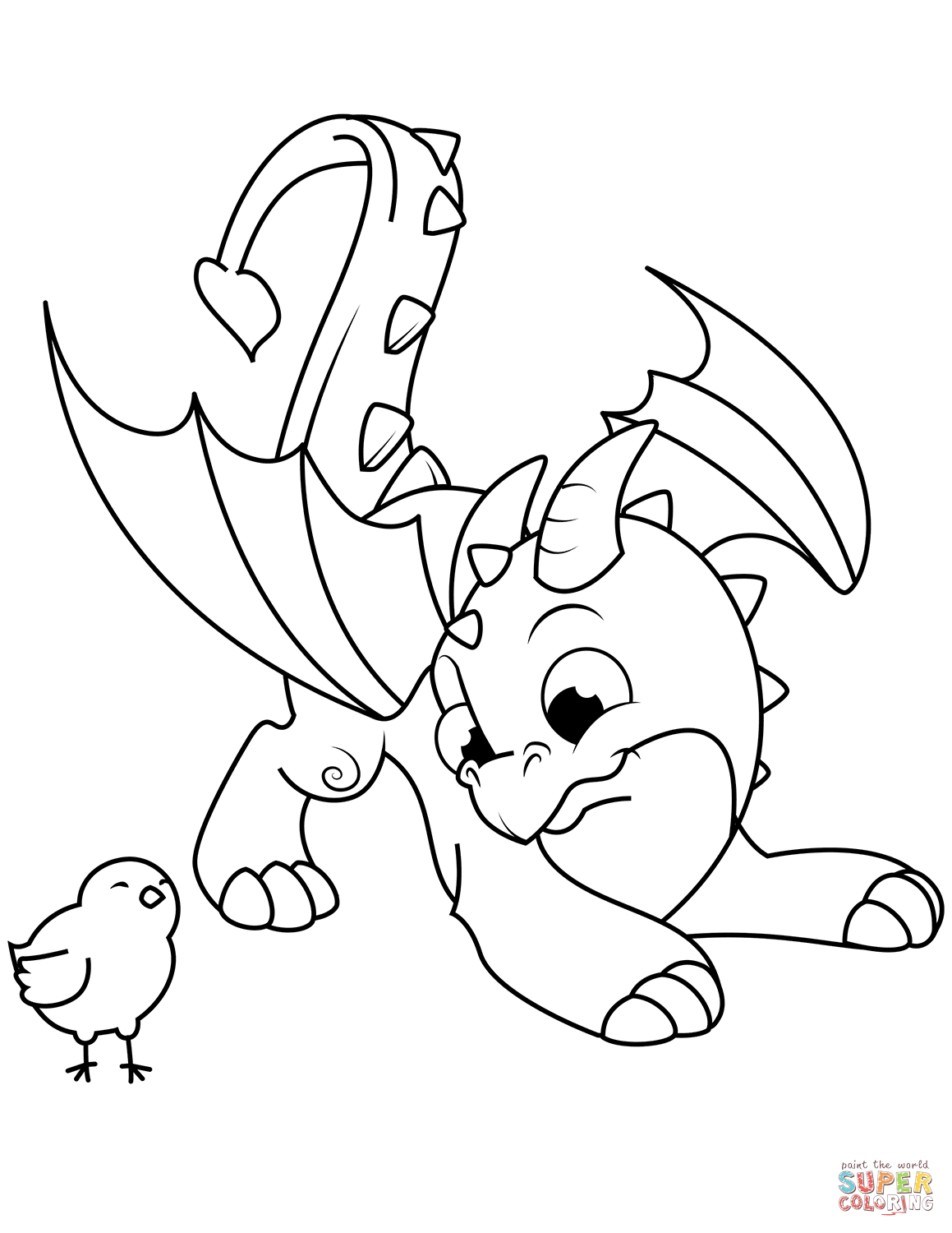 dragon coloring pages for kids printable jpg