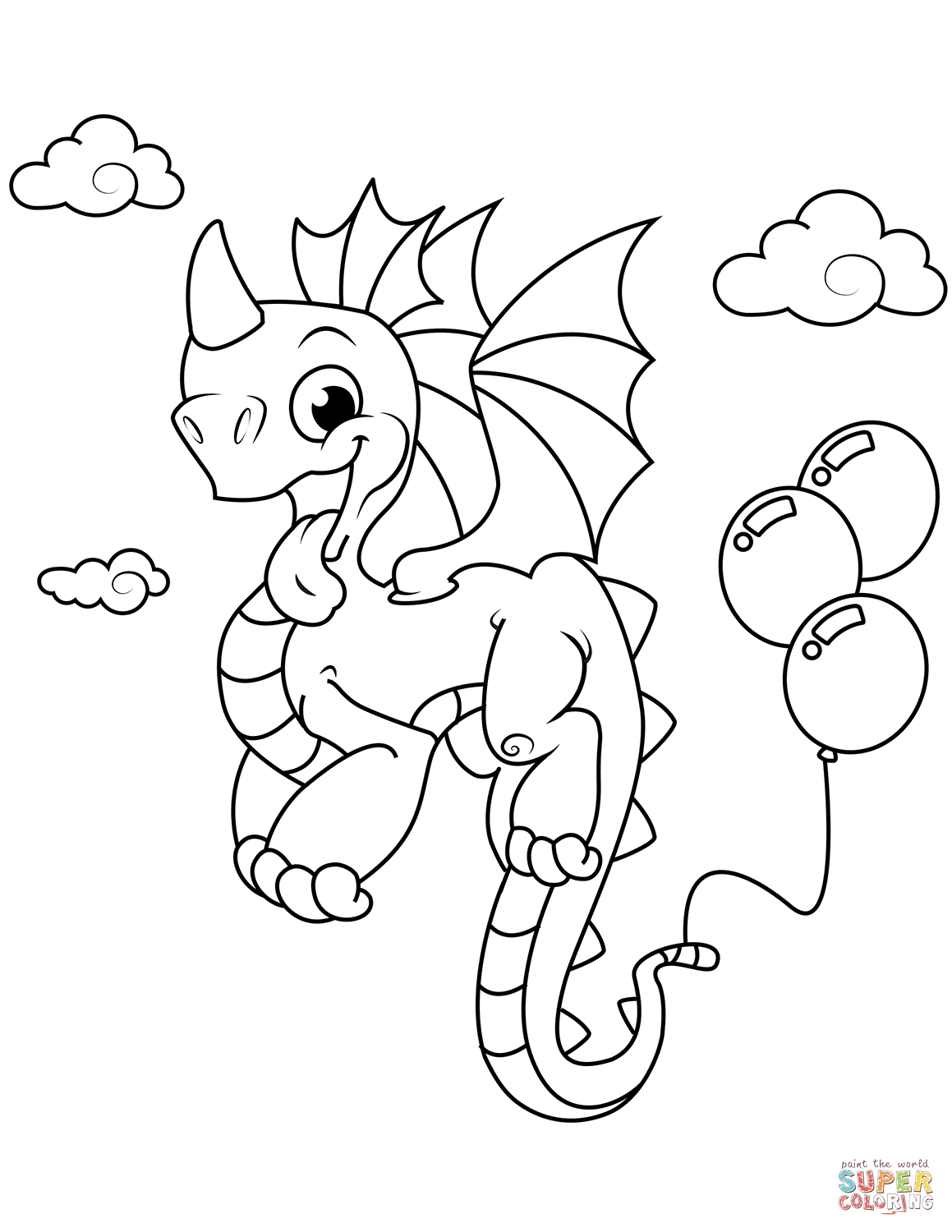 107 Dragon Coloring Pages for Kids Printable 74