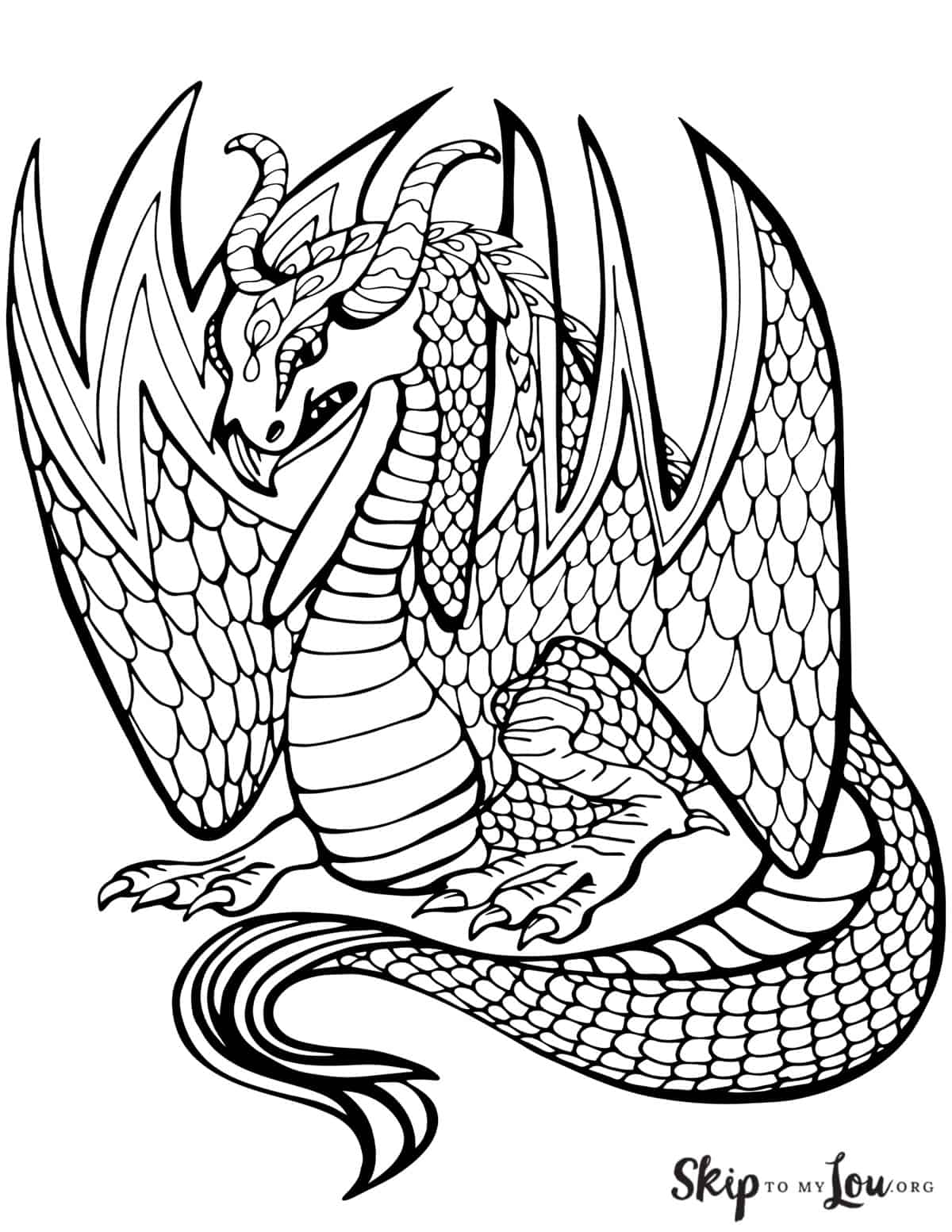 107 Dragon Coloring Pages for Kids Printable 86